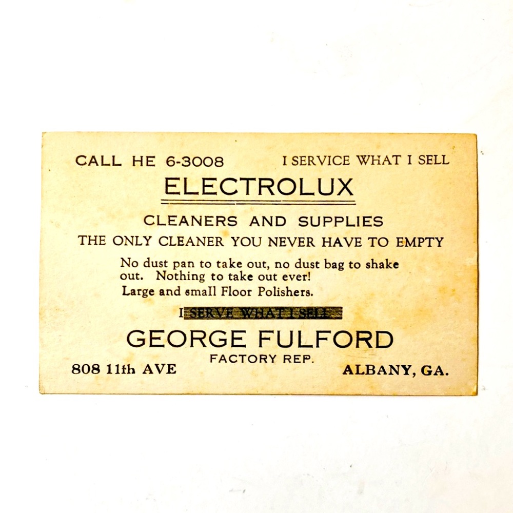 Vintage Electrolux Business Card Flyer
